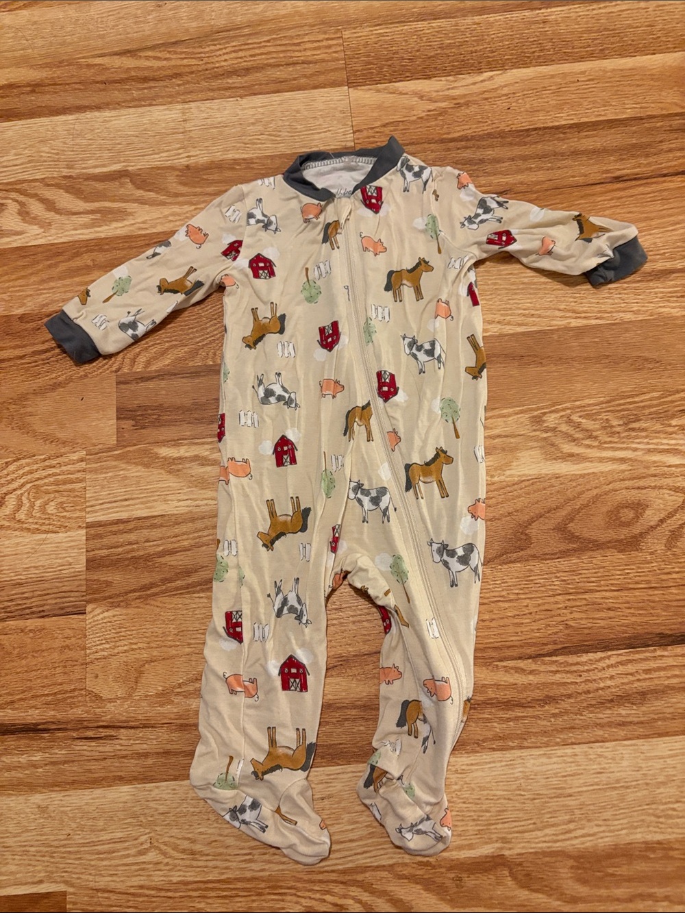 Milkberry Farm Animals Bamboo Footie 3-6M